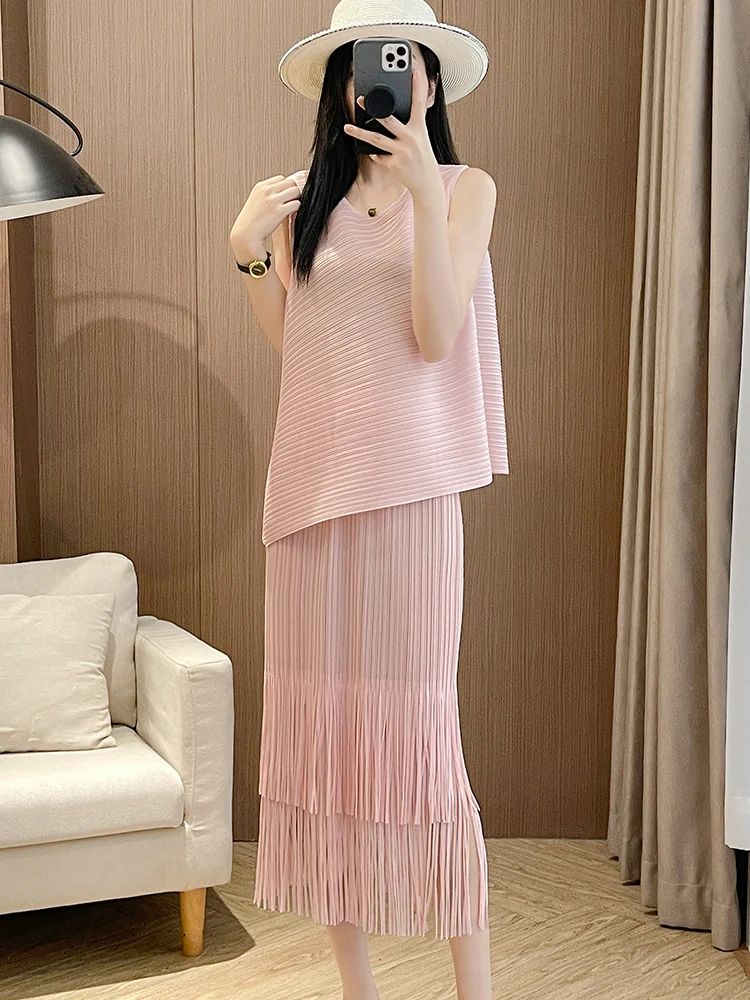 Loose Women's Vest Top Summer Outfit Sashes Tassel Skirt Belly Covering Hip Concealing Silk Blend Casual Commute Style
Loose Women's Vest Top Summer Outfit Sashes Tassel Skirt Belly Covering Hip Concealing Silk Blend Casual Commute Style