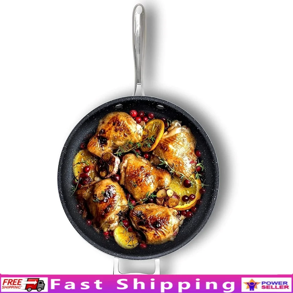 Nonstick Frying Pan Extra Thick Durable Skillet Heat Evenly Metal Utensil Safe Dishwasher Safe Oven Safe Cooking Essential
Nonstick Frying Pan Extra Thick Durable Skillet Heat Evenly Metal Utensil Safe Dishwasher Safe Oven Safe Cooking Essential