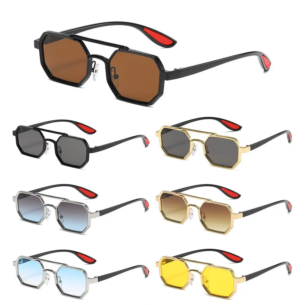 Designer Metal Polygon Sunglasses Street Wear UV400 Men's Shades Punk Double Bridge Sun Glasses
Designer Metal Polygon Sunglasses Street Wear UV400 Men's Shades Punk Double Bridge Sun Glasses