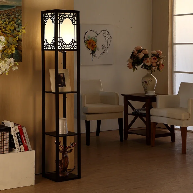 New Chinese floor lamp living room modern simple wooden bedroom vertical desk lamp shelf lamp decoration housewarming gift
New Chinese floor lamp living room modern simple wooden bedroom vertical desk lamp shelf lamp decoration housewarming gift