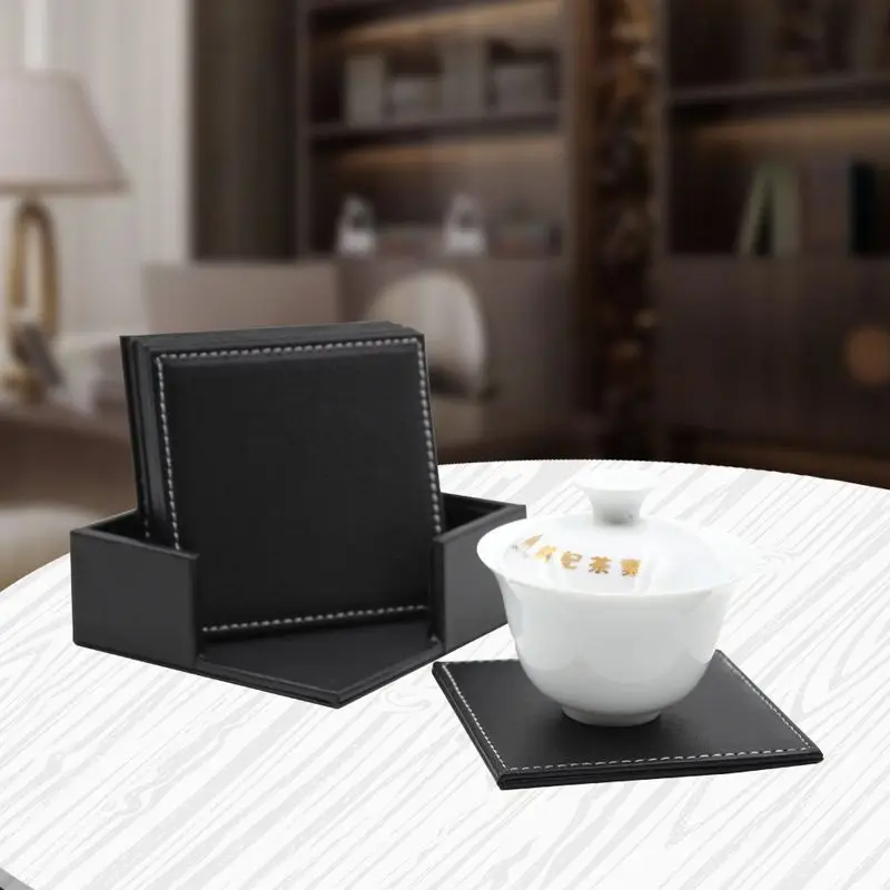 6pcs/set Business Leather Coasters Heat Insulation Tea Square Leather Tea/Coffee Cup Pad Desk Decor
6pcs/set Business Leather Coasters Heat Insulation Tea Square Leather Tea/Coffee Cup Pad Desk Decor