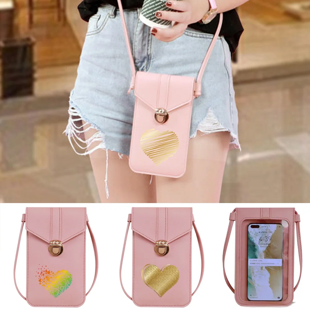 Mobile Phone Bag with Transparent Film Love Pattern Printing Series Women Simple Portable Shoulder Bags Small Messenger Pack
Mobile Phone Bag with Transparent Film Love Pattern Printing Series Women Simple Portable Shoulder Bags Small Messenger Pack