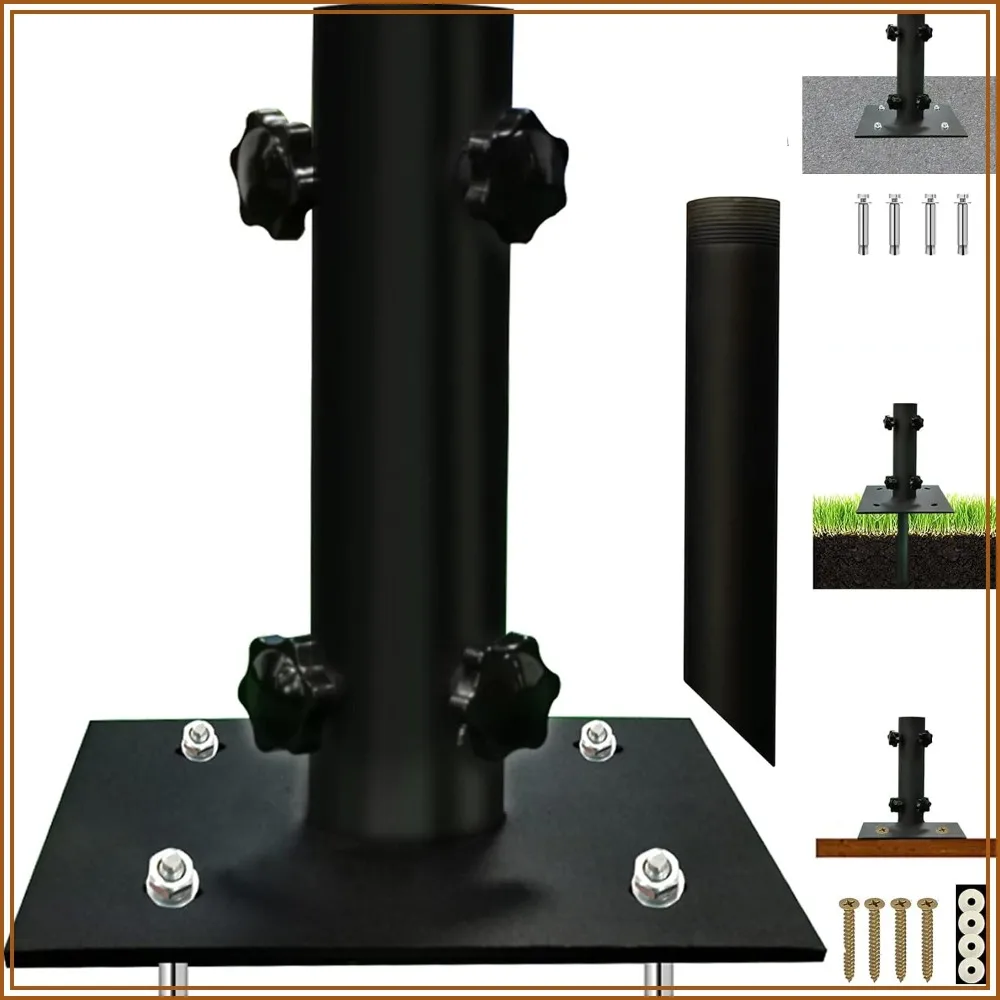 Adjustable Umbrella Base for Patio, Fits 1.12-2 inch Poles, 3-in-1 Mount for Concrete, Wood Deck & Lawn
Adjustable Umbrella Base for Patio, Fits 1.12-2 inch Poles, 3-in-1 Mount for Concrete, Wood Deck & Lawn