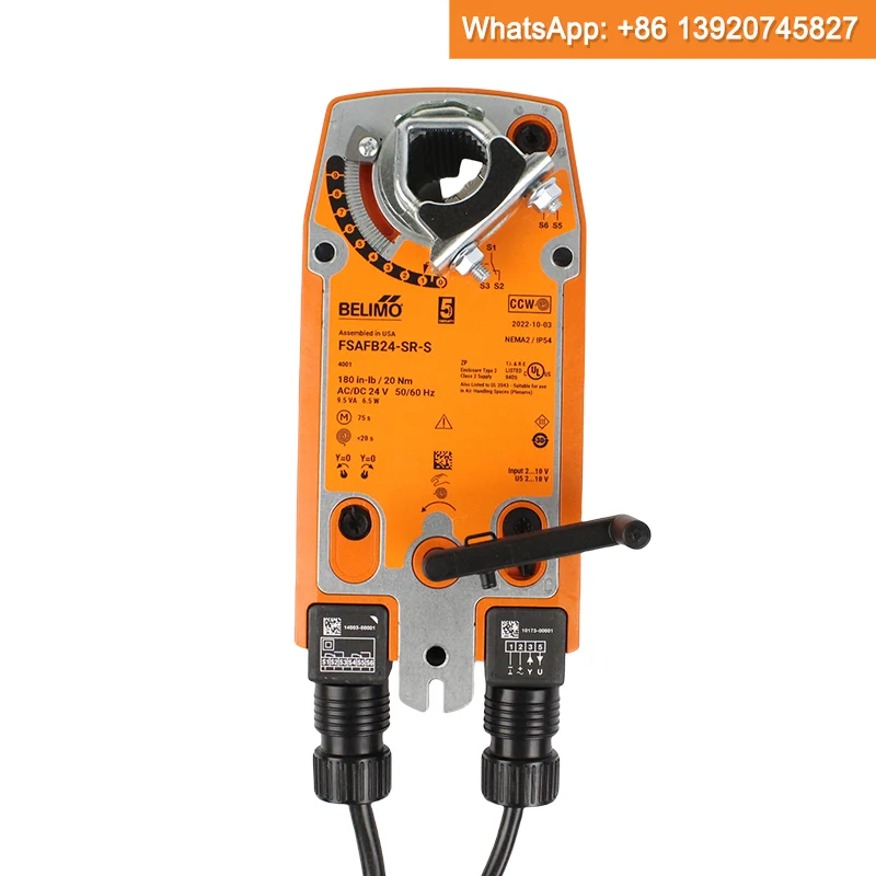 BELIMO FSAFB24-SR-S Fail-Safe Fire Damper Actuator Smoke 20Nm Spring Return AC DC24V Modulating DC 2...10 V HVAC Systmmes ERV
BELIMO FSAFB24-SR-S Fail-Safe Fire Damper Actuator Smoke 20Nm Spring Return AC DC24V Modulating DC 2...10 V HVAC Systmmes ERV