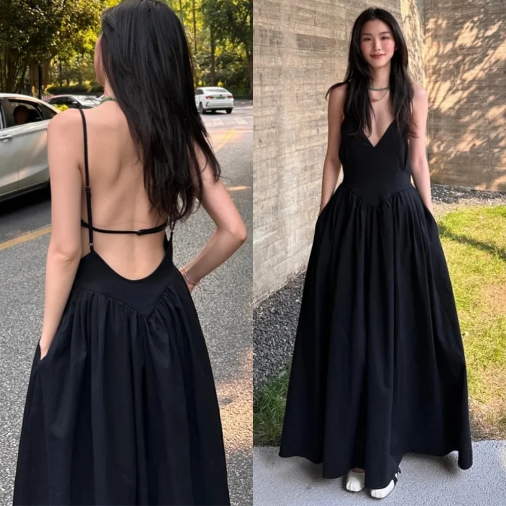 Customized Simple Black Jersey Evening Dress Delicate V-Neck Sleeveless Homecoming Dresses Luxury Special Occasion Gowns
Customized Simple Black Jersey Evening Dress Delicate V-Neck Sleeveless Homecoming Dresses Luxury Special Occasion Gowns