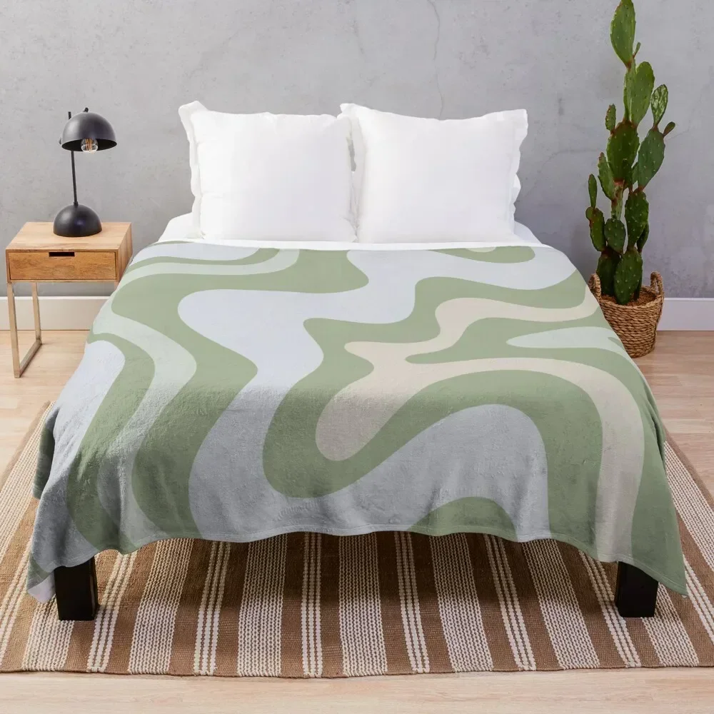 Liquid Swirl Contemporary Abstract in Light Sage Green Grey Almond Throw Blanket
Liquid Swirl Contemporary Abstract in Light Sage Green Grey Almond Throw Blanket