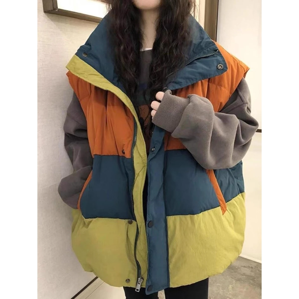 Loose Fit Men's down Cotton Vest Autumn Winter Padded Jaet Bread Sle Color Blo Design Warm Casual Outerwear Coat
Loose Fit Men's down Cotton Vest Autumn Winter Padded Jaet Bread Sle Color Blo Design Warm Casual Outerwear Coat