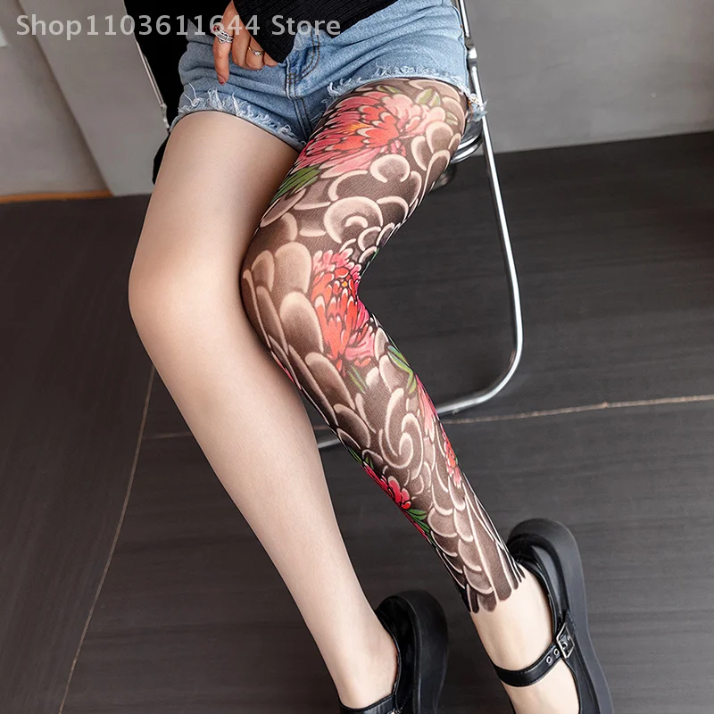 1Pair Women's Sexy Printed Tights Fake Tattoo Peony Pantyhose Female Perspective Mesh Leggings Nylon Socks
1Pair Women's Sexy Printed Tights Fake Tattoo Peony Pantyhose Female Perspective Mesh Leggings Nylon Socks