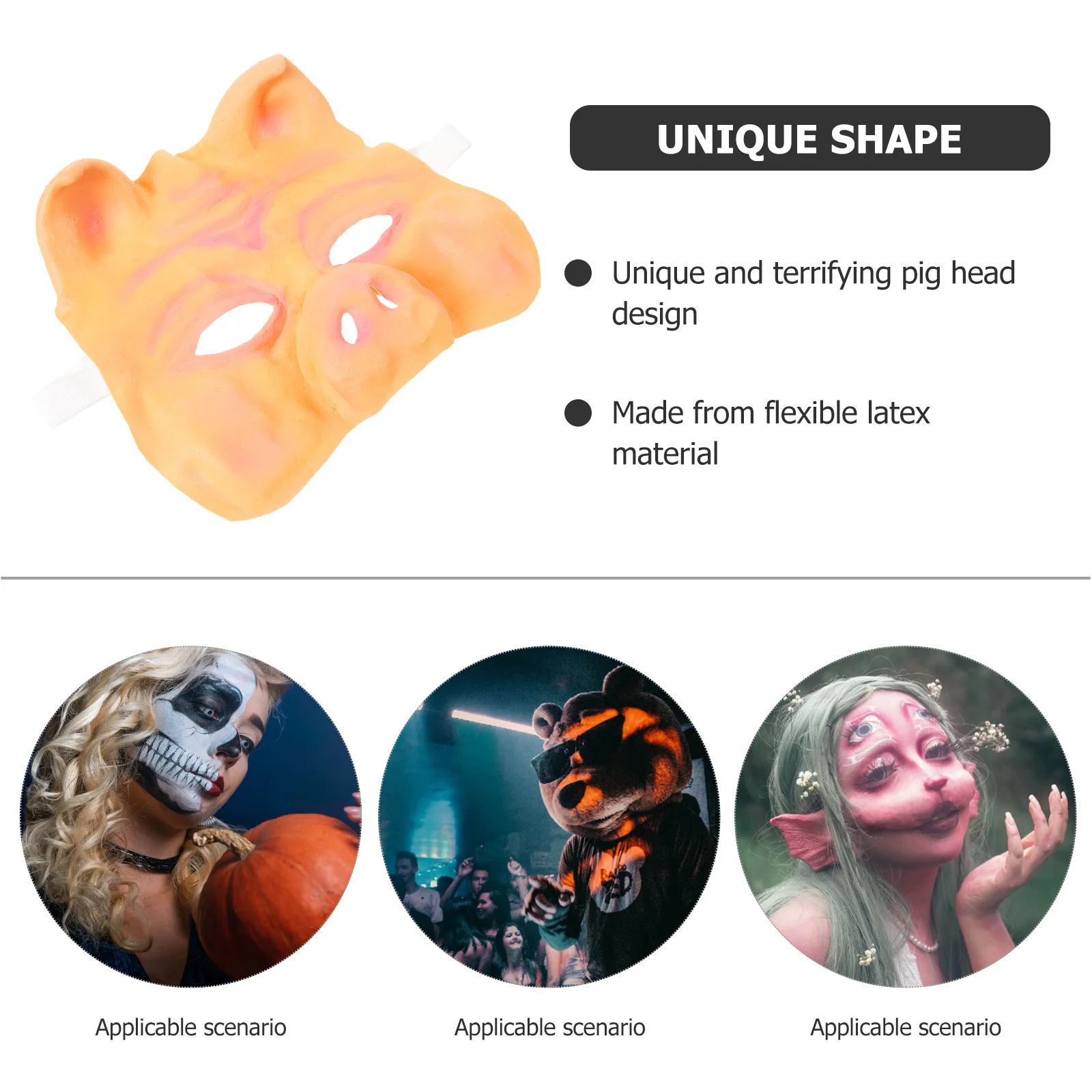 Latex Pig Head Mask Half Face Scary Masquerade Masks for Halloween Costumes Party Accessories Women Animal Prop
Latex Pig Head Mask Half Face Scary Masquerade Masks for Halloween Costumes Party Accessories Women Animal Prop
