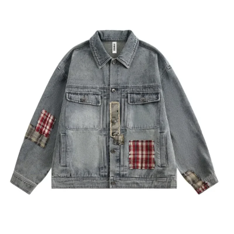 Spring and autumn men and women's new American color patchwork washed denim jacket high quality loose cotton jackets
Spring and autumn men and women's new American color patchwork washed denim jacket high quality loose cotton jackets