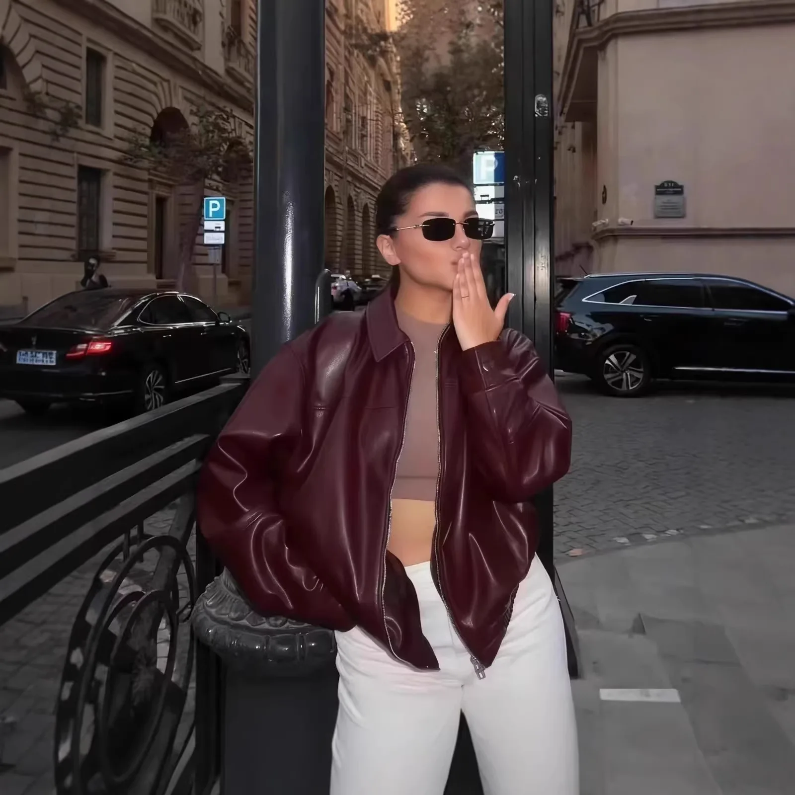 European and American 2026 Spring New Product Casual Texture Pilot Jacket Loose Edition Women's Leather Jacket
European and American 2026 Spring New Product Casual Texture Pilot Jacket Loose Edition Women's Leather Jacket