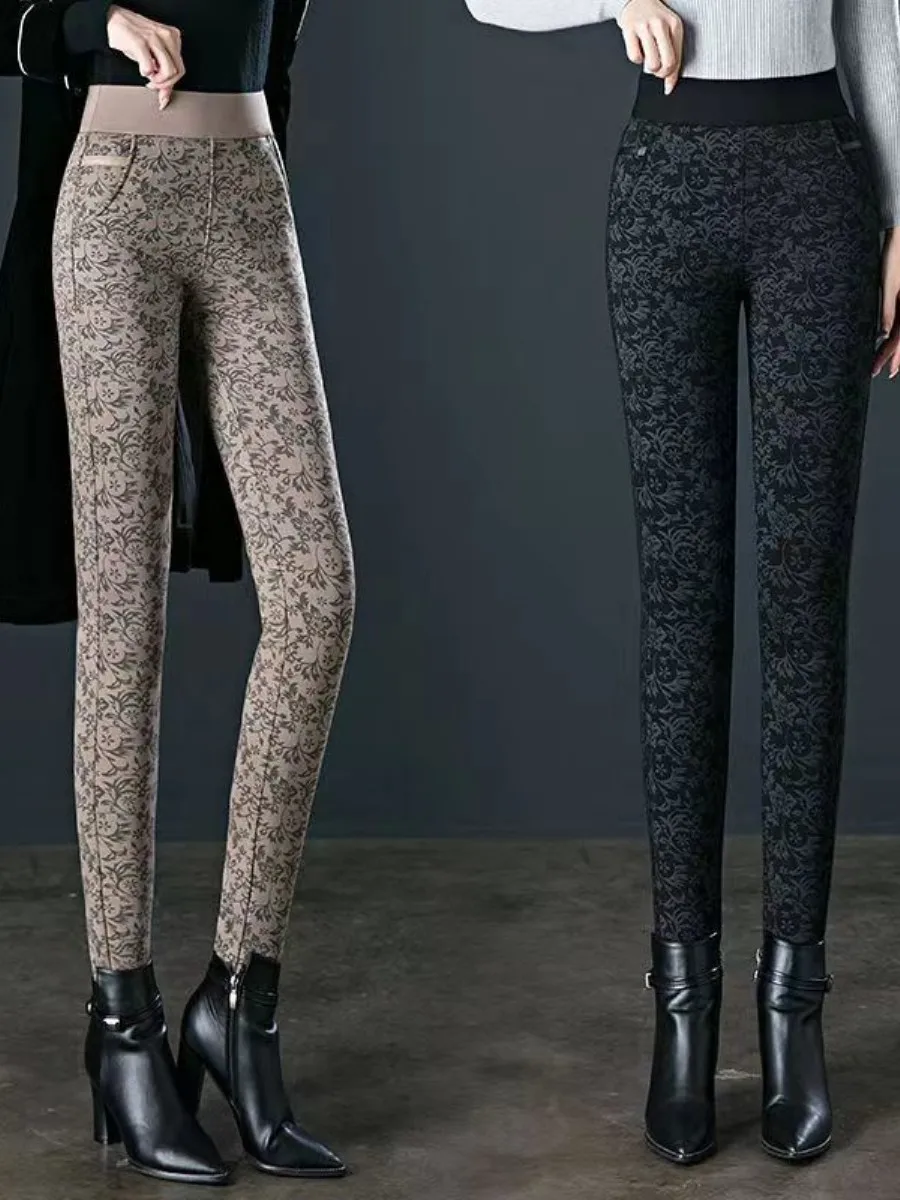Women's High Waist Elastic Slimming Printed Base Layer Pants Winter New Style Outerwear Large Size Warm Multi-piece Set
Women's High Waist Elastic Slimming Printed Base Layer Pants Winter New Style Outerwear Large Size Warm Multi-piece Set