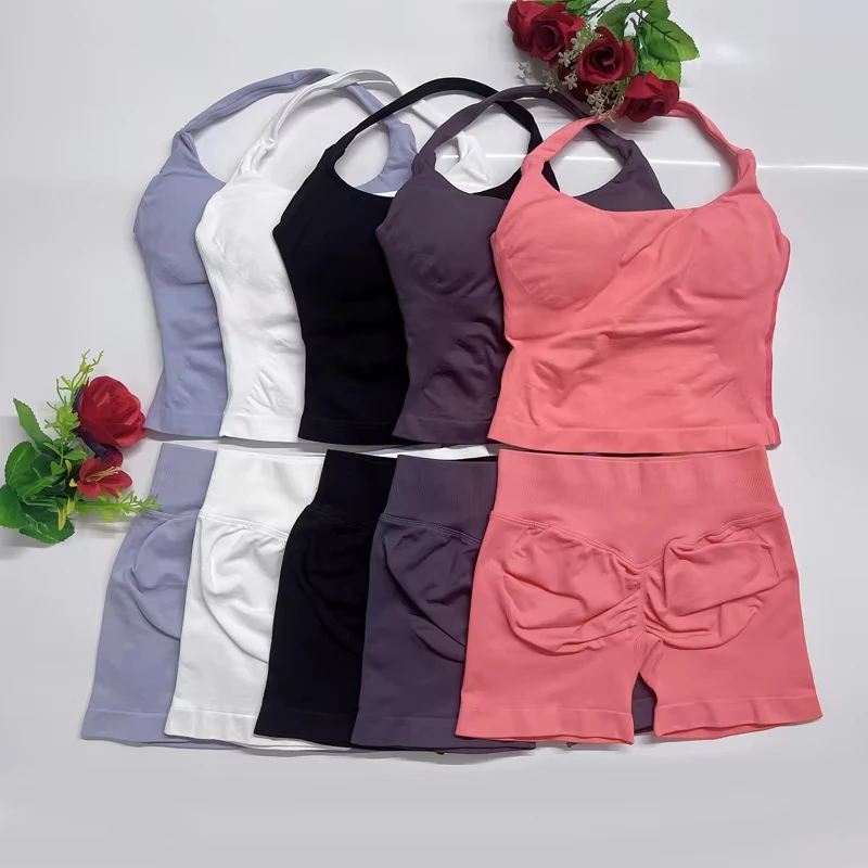 2 Pieces Women Impact Yoga Set Seamless Longline Strappy Tank Top Scrunch Sports Shorts Gym Clothes Woman Summer Workout Outfit
2 Pieces Women Impact Yoga Set Seamless Longline Strappy Tank Top Scrunch Sports Shorts Gym Clothes Woman Summer Workout Outfit