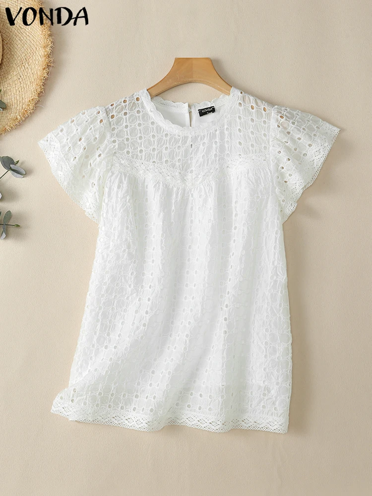 VONDA Women Bohemian Lace Tops 2024 Elegant Blouse Casual Flying Sleeve Round Neck Blusas Hollow Out Shirts Oversized Tunics
VONDA Women Bohemian Lace Tops 2024 Elegant Blouse Casual Flying Sleeve Round Neck Blusas Hollow Out Shirts Oversized Tunics
