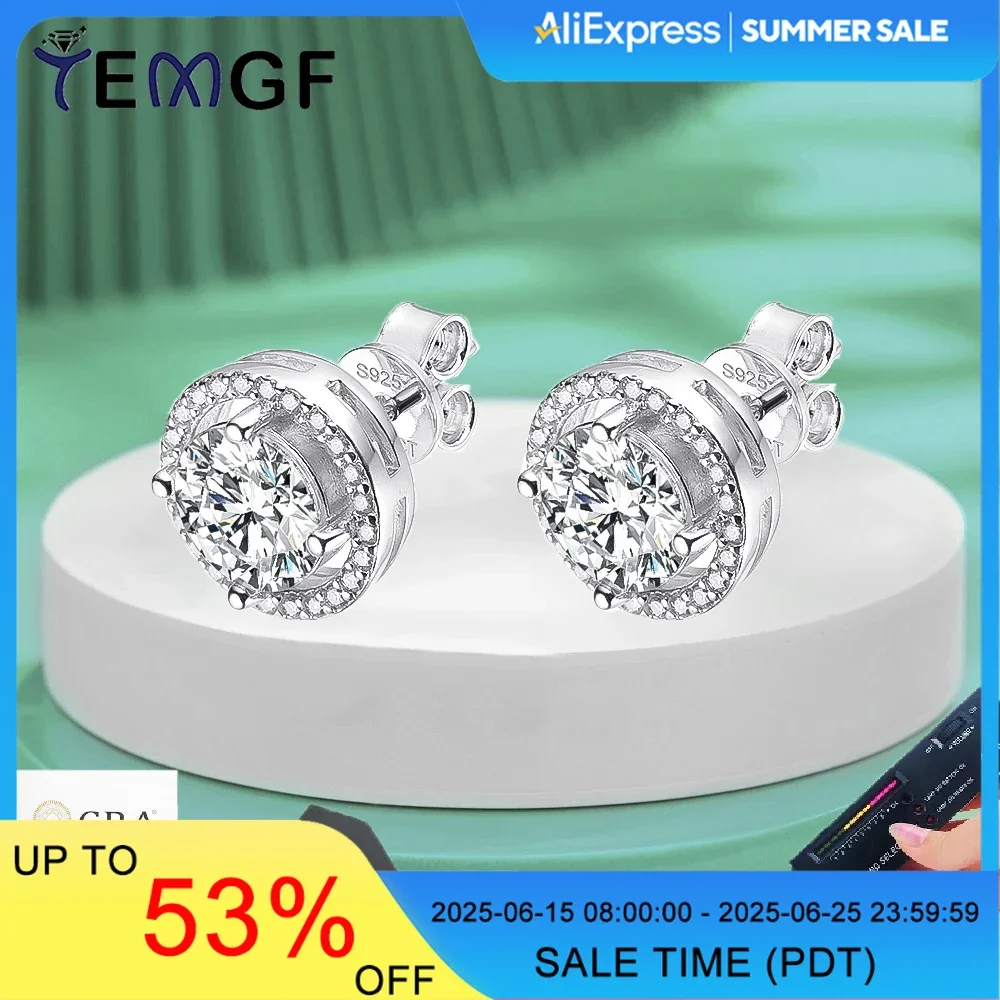Женские серьги-гвоздики TEMGF из 100% стерлингового серебра 925 пробы с муассанитом цвета D, элегантные сверкающие ювелирные изделия, сертификация GRA
Женские серьги-гвоздики TEMGF из 100% стерлингового серебра 925 пробы с муассанитом цвета D, элегантные сверкающие ювелирные изделия, сертификация GRA