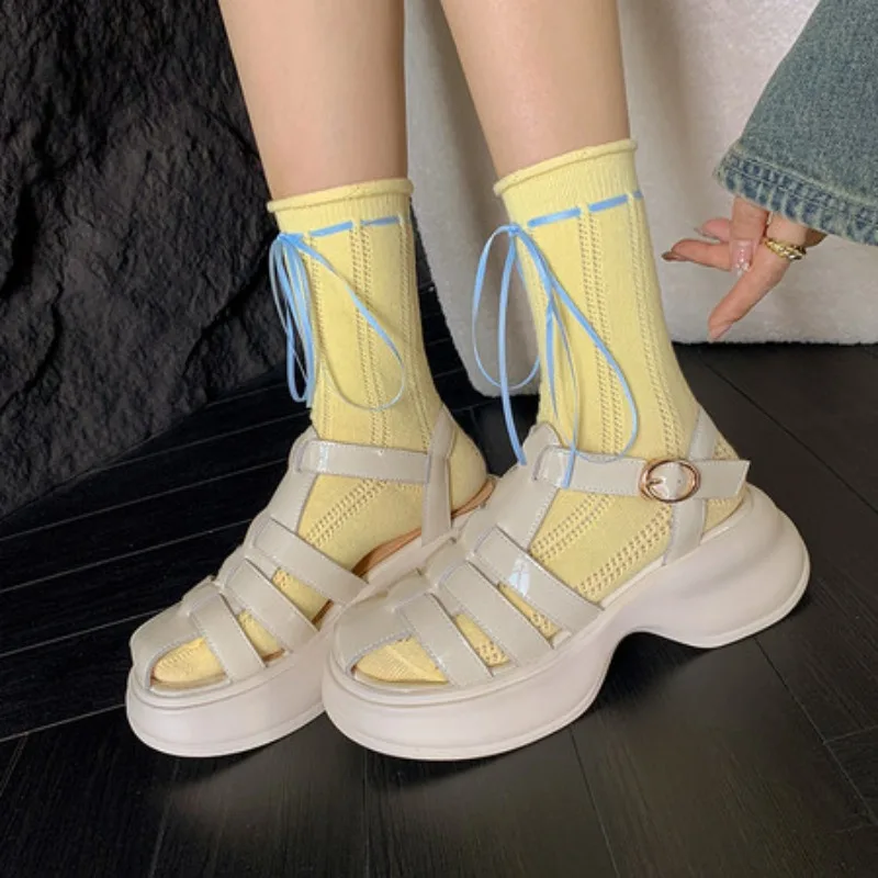 Thick Heels Women Sandals Gladiator Genuine Leather Platforms New Buckle Shoes Woman Spring Summer Casual Working
Thick Heels Women Sandals Gladiator Genuine Leather Platforms New Buckle Shoes Woman Spring Summer Casual Working