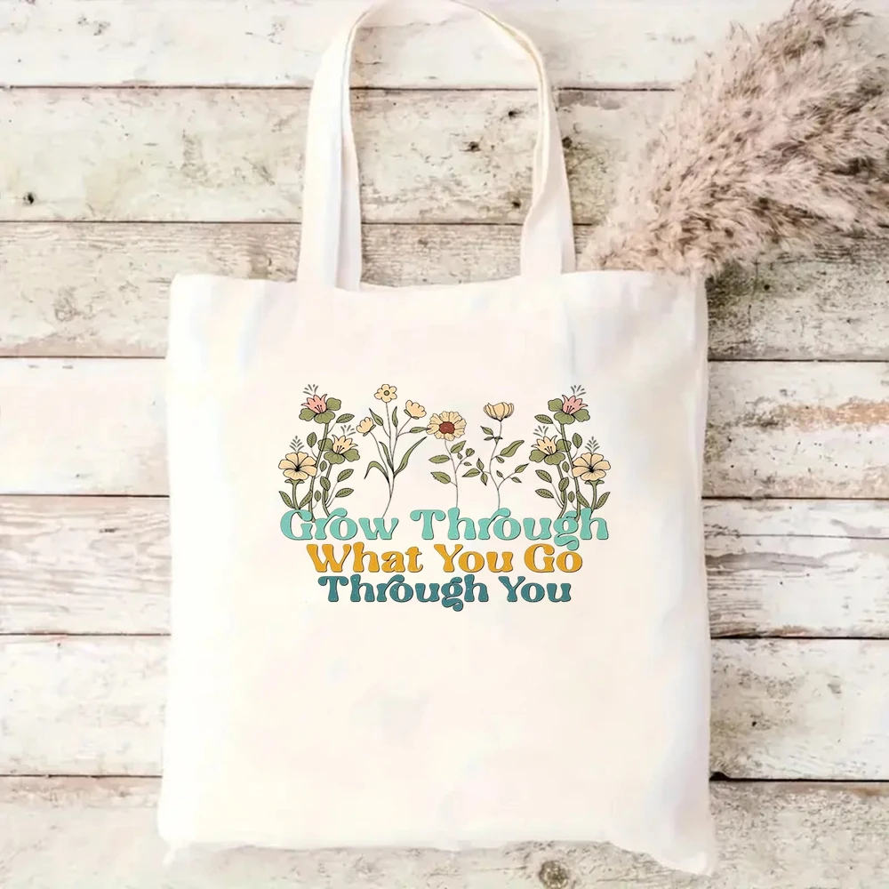 Inspirational Quote Printed Canvas Tote Bag Cute Wild Flower Large Casual Shoulder Shopping Bags Eco Friendly Grocery Shopper
Inspirational Quote Printed Canvas Tote Bag Cute Wild Flower Large Casual Shoulder Shopping Bags Eco Friendly Grocery Shopper