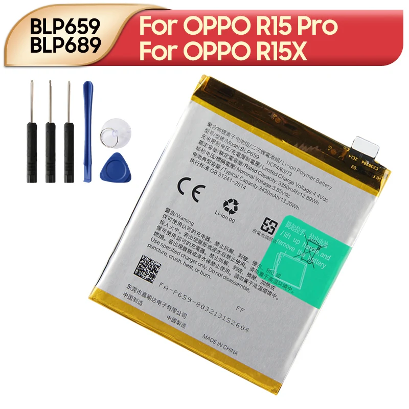 Новый сменный аккумулятор BLP659 BLP689 для OPPO R15 Pro OPPO R15X, аккумулятор для телефона с инструментами
Новый сменный аккумулятор BLP659 BLP689 для OPPO R15 Pro OPPO R15X, аккумулятор для телефона с инструментами