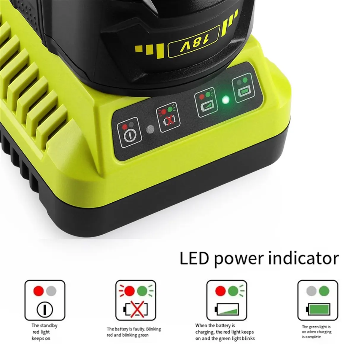 (PQWN) P117 Battery Charger 12V-18V Replacement for Ryobi Li-Lon 3A / Ni-MH & Ni-CD 2A EU Plug
(PQWN) P117 Battery Charger 12V-18V Replacement for Ryobi Li-Lon 3A / Ni-MH & Ni-CD 2A EU Plug
