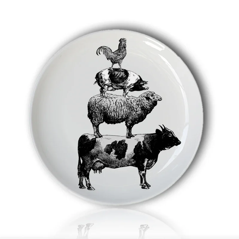 Retro Animal Hand Painted Plate Child Puzzle Dish Black Farm Animal Stack Funny Decorative Round Plate for Hotel/bar/home Supply
Retro Animal Hand Painted Plate Child Puzzle Dish Black Farm Animal Stack Funny Decorative Round Plate for Hotel/bar/home Supply