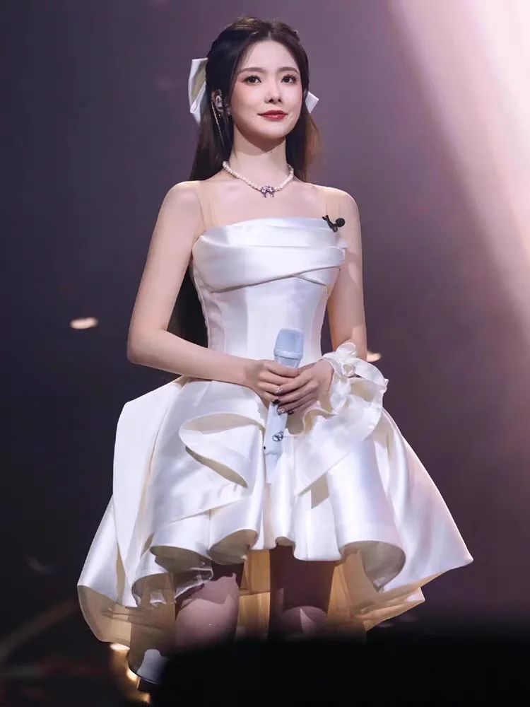 Ele White Satin Light Wedding Dr 2024 New Host Art Exam Evening Par Gown Svel Midi Skirt for Young Women
Ele White Satin Light Wedding Dr 2024 New Host Art Exam Evening Par Gown Svel Midi Skirt for Young Women