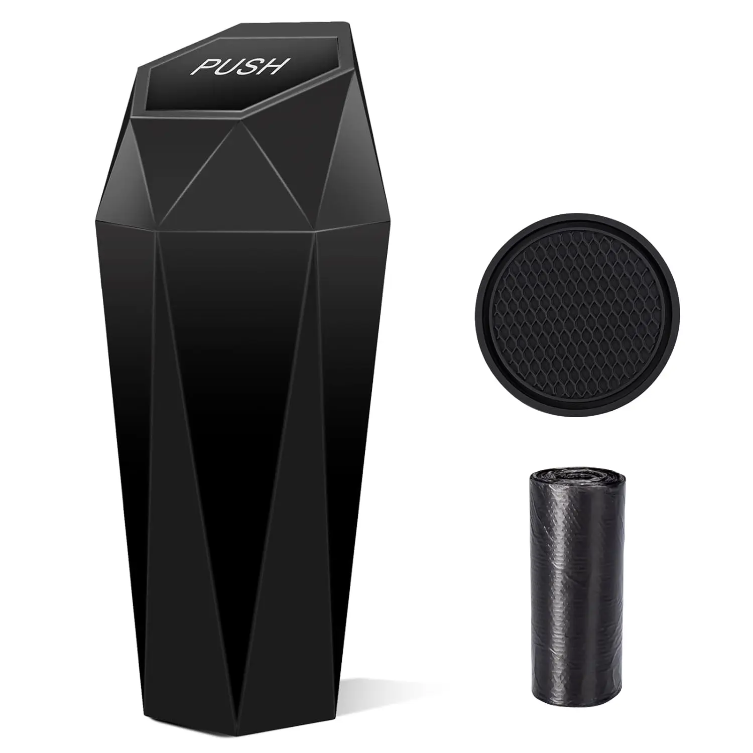 Car Trash Can with Lid, Mini Cup Holder Diamond Design for Office Home Use Black
Car Trash Can with Lid, Mini Cup Holder Diamond Design for Office Home Use Black