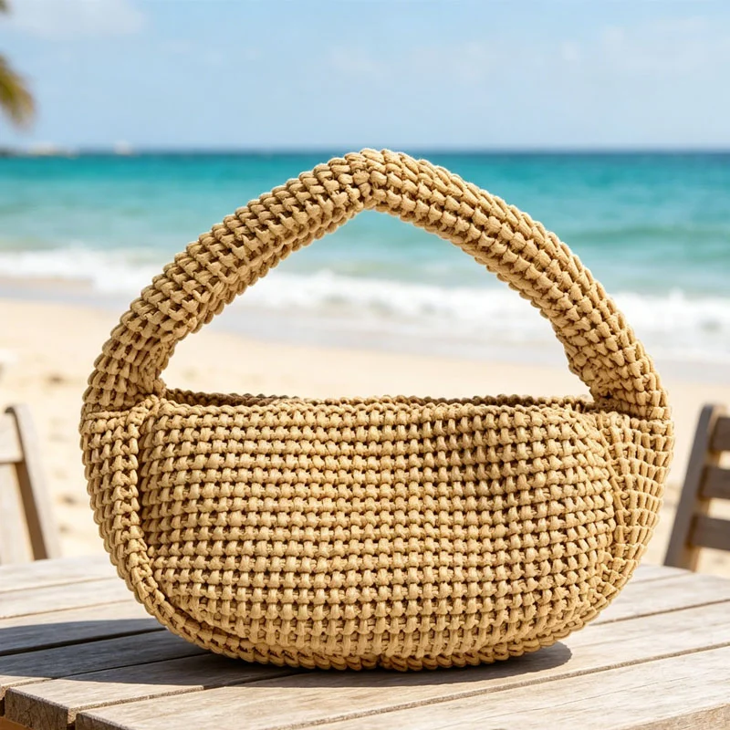 Crescent-shaped Straw Shoulder Bag,Casual Fashion Lightweight Summer Beach Bags,Unique Semi-circular Solid Color Simple handBag
Crescent-shaped Straw Shoulder Bag,Casual Fashion Lightweight Summer Beach Bags,Unique Semi-circular Solid Color Simple handBag