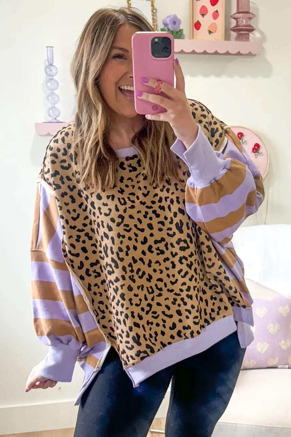 Autumn new style pullover round neck long sleeved women's personalized trendy leopard print top LD800046
Autumn new style pullover round neck long sleeved women's personalized trendy leopard print top LD800046