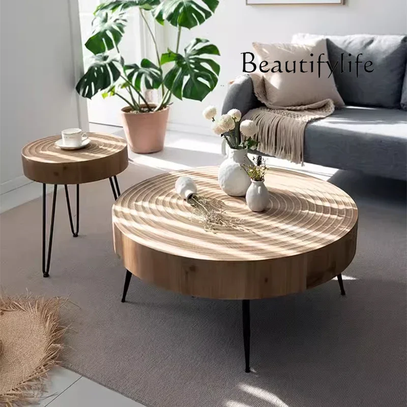 Log solid wood carving round edge table creative small apartment living room Nordic retro annual ring coffee table
Log solid wood carving round edge table creative small apartment living room Nordic retro annual ring coffee table