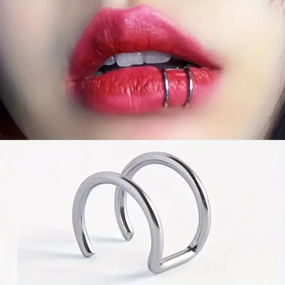 Fashion Stainless Steel Fake Piercing U-shaped Double Layer Ear Clips Lip Clip for Women Charms Ear Bone Nail Body Jewelry Y2K
Fashion Stainless Steel Fake Piercing U-shaped Double Layer Ear Clips Lip Clip for Women Charms Ear Bone Nail Body Jewelry Y2K