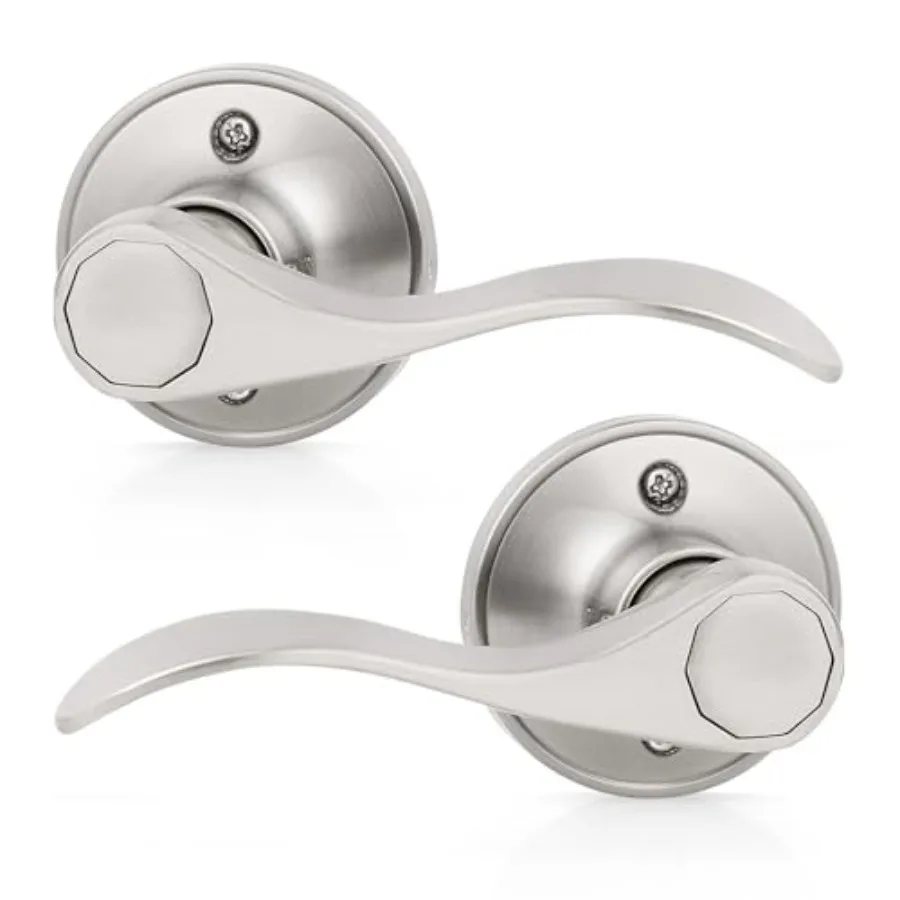 Dummy Door Lever Door Handle for Left Hand and Right Hand, Wave Style French Door Handle with Satin Nickel Finish, Single Side
Dummy Door Lever Door Handle for Left Hand and Right Hand, Wave Style French Door Handle with Satin Nickel Finish, Single Side