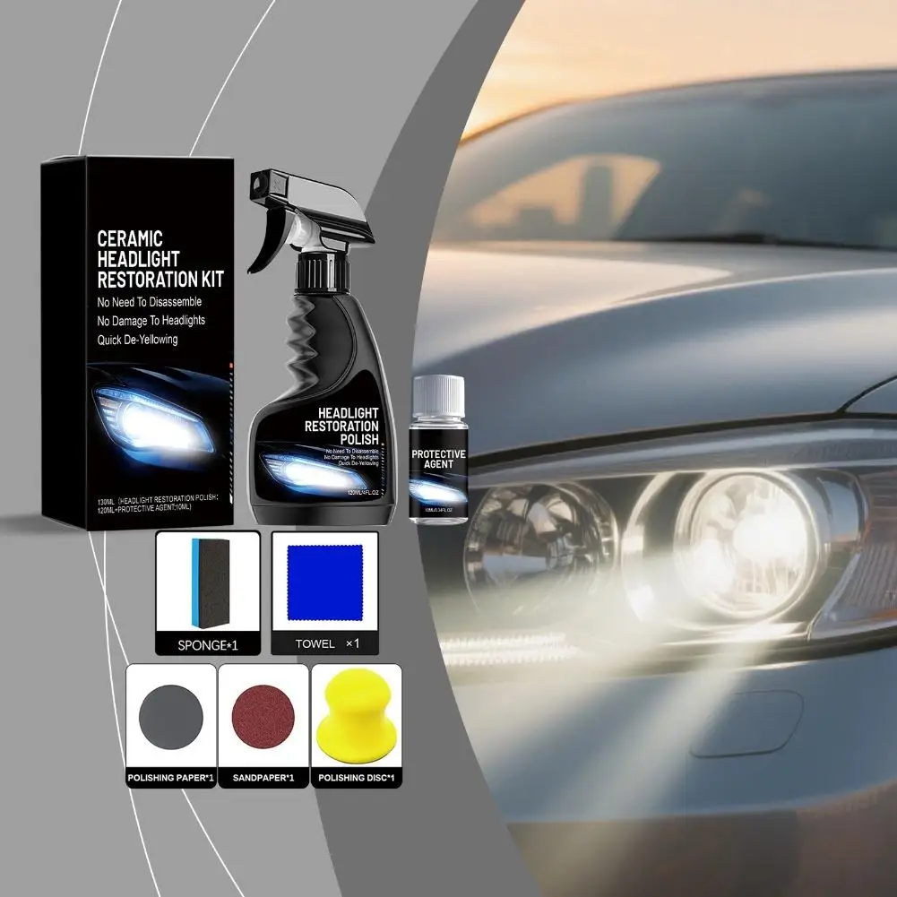 Brightening Headlight Restoration Care Kit Stain Removal Car Lens Cleaner Sponge Towel Headlight Restoration Kit UV Protection
Brightening Headlight Restoration Care Kit Stain Removal Car Lens Cleaner Sponge Towel Headlight Restoration Kit UV Protection