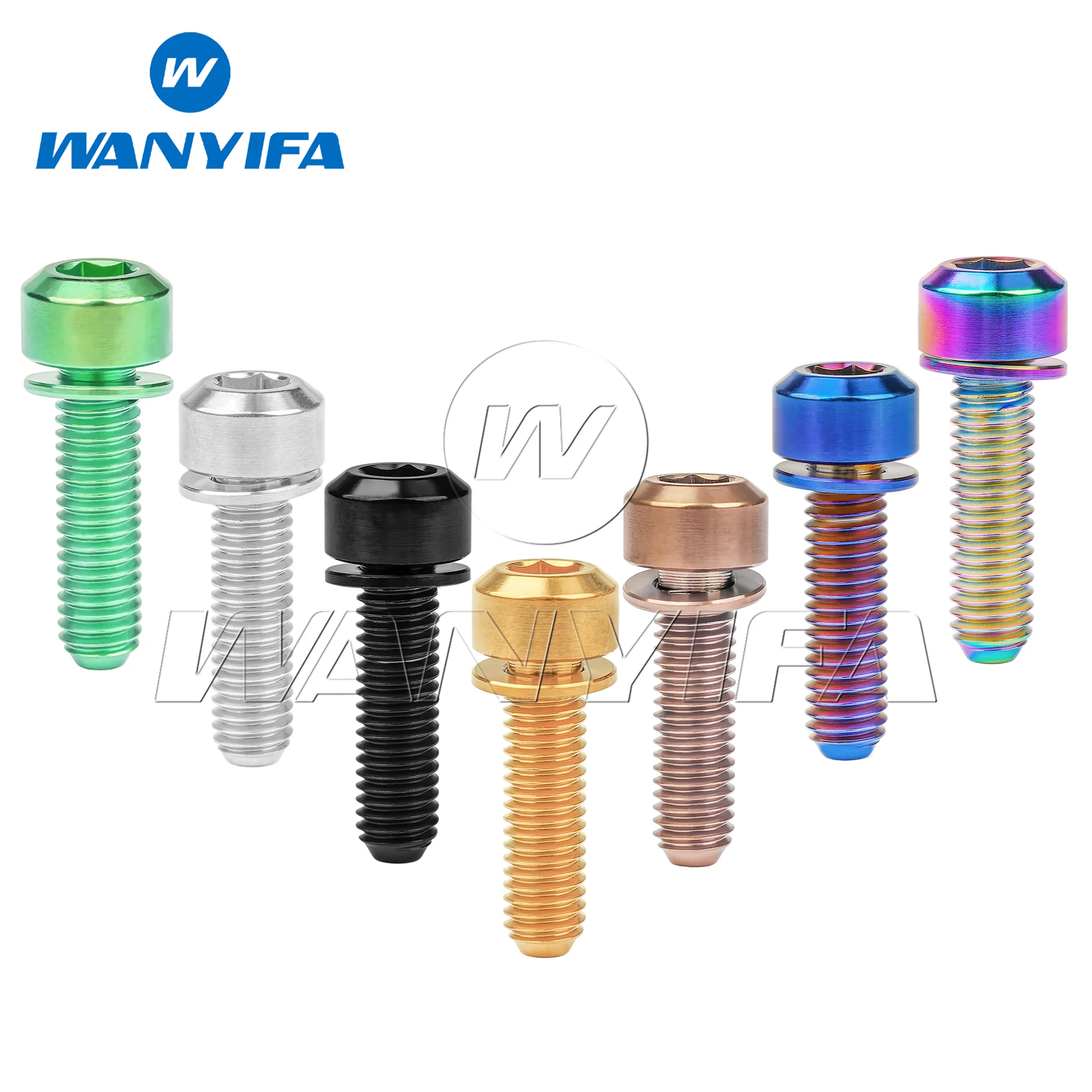 Wanyifa Titanium Bolt M5/M6X16/18/20/25/35Mm Titanium Bicycle Stem Screw with Washer Bicycle Accessory
Wanyifa Titanium Bolt M5/M6X16/18/20/25/35Mm Titanium Bicycle Stem Screw with Washer Bicycle Accessory