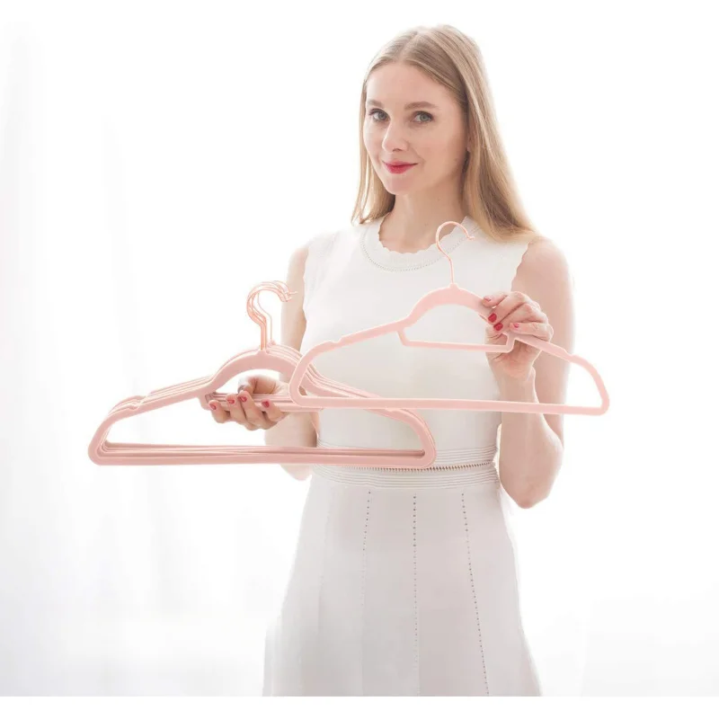 Premium Swan Velvet Hangers with 360 Degree Swivel rose gold Hook ,Non Slip Flannel Double Bar Hangers for Slim Space Saving
Premium Swan Velvet Hangers with 360 Degree Swivel rose gold Hook ,Non Slip Flannel Double Bar Hangers for Slim Space Saving