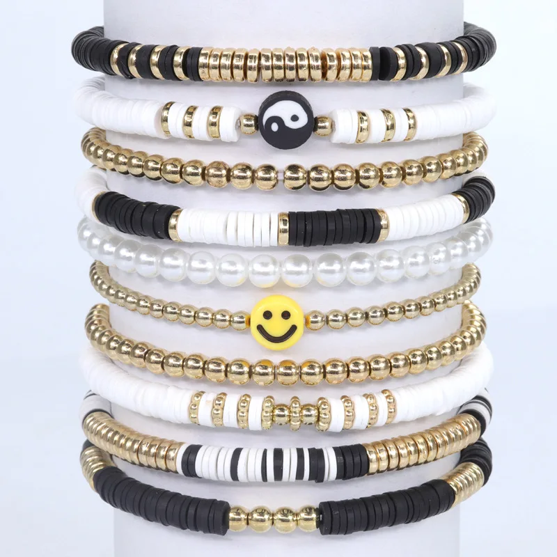 Hot Selling Bohemian Style Colorful Soft Pottery Smile In Stock Heart-Shaped Pearl Bracelet Set Accessories
Hot Selling Bohemian Style Colorful Soft Pottery Smile In Stock Heart-Shaped Pearl Bracelet Set Accessories