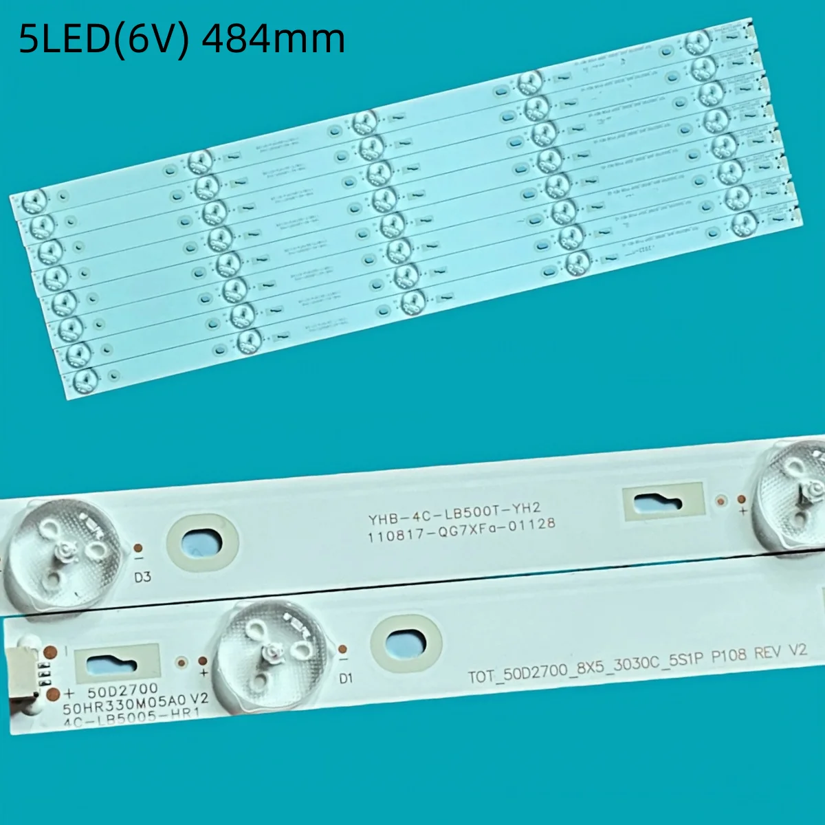 8шт D50A710 D50A810 LVF500AU0TE4 OEM50LB01_LED3030_V1.1 0EM50LB01 4C-LB500T-ZM1 YH2 T0T TOT-50D2700-8X5-3030C-5S1P 551P P108 V2
8шт D50A710 D50A810 LVF500AU0TE4 OEM50LB01_LED3030_V1.1 0EM50LB01 4C-LB500T-ZM1 YH2 T0T TOT-50D2700-8X5-3030C-5S1P 551P P108 V2