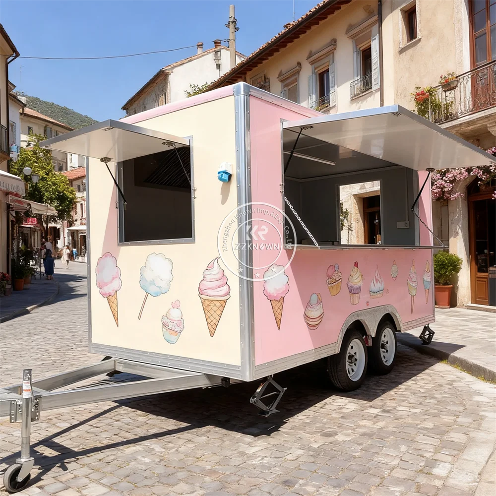 Street Mobile Food Trailer Fully Equipped Concession Catering Cart Ice Cream Cart Food Truck With Full Kitchen For Sale
Street Mobile Food Trailer Fully Equipped Concession Catering Cart Ice Cream Cart Food Truck With Full Kitchen For Sale