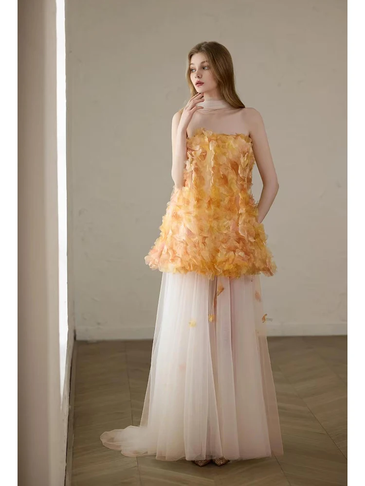 Elegant Bridal Gown with Strapless Design for Wedding Engagement Birthday Celebration Long Floor-Length Evening Dress
Elegant Bridal Gown with Strapless Design for Wedding Engagement Birthday Celebration Long Floor-Length Evening Dress