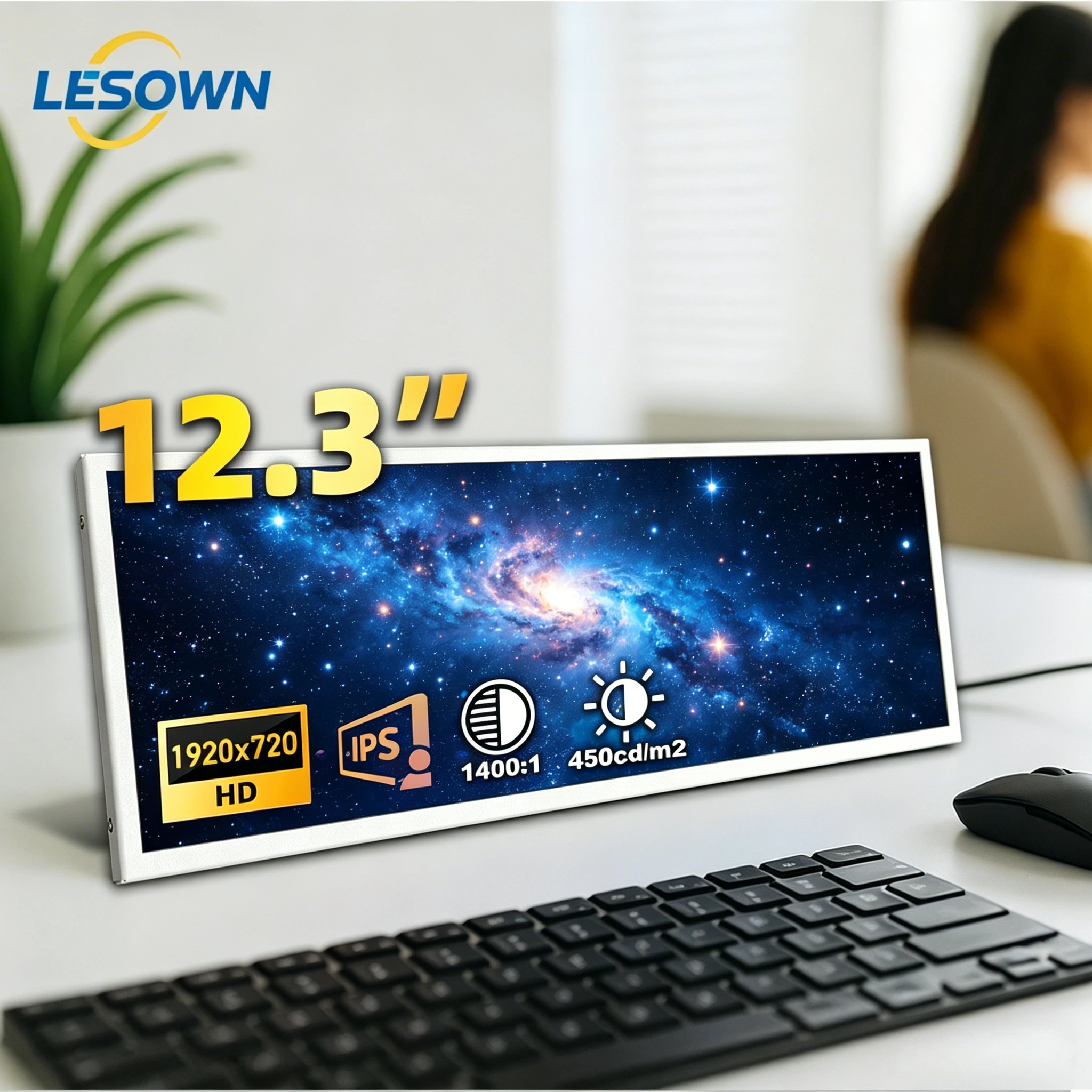 LESOWN 12.3 Inch Matte White Touch Bar-type Display 1920x720 miniHDTV Screen for Custom Desktop Rig Monitoring
LESOWN 12.3 Inch Matte White Touch Bar-type Display 1920x720 miniHDTV Screen for Custom Desktop Rig Monitoring