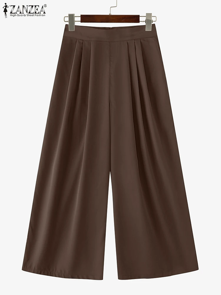 Women Wide Leg Long Trousers ZANZEA Elegant Summer 2024 Solid Color Pants Casual Pleated Pantalon Fashion High Waist Pants
Women Wide Leg Long Trousers ZANZEA Elegant Summer 2024 Solid Color Pants Casual Pleated Pantalon Fashion High Waist Pants