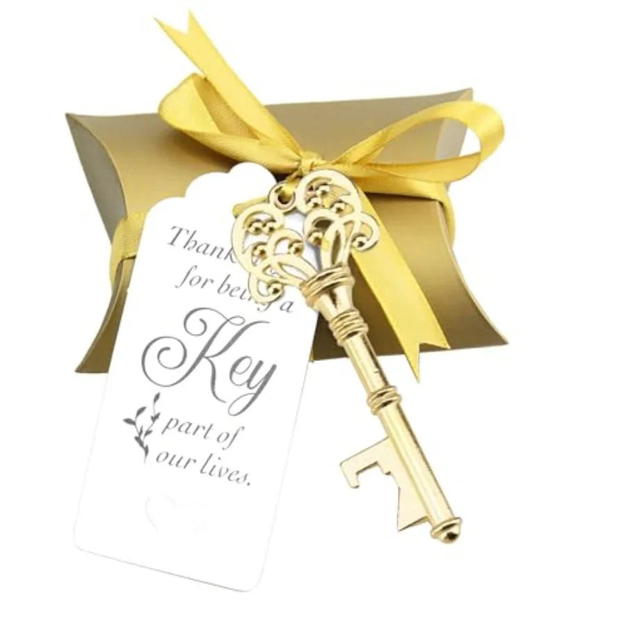 50 Sets Vintage Key Bottle Openers, Wedding Favor Souvenir Gift for Guests with Escort Card Thank You Tag Pillow Box and Satin
50 Sets Vintage Key Bottle Openers, Wedding Favor Souvenir Gift for Guests with Escort Card Thank You Tag Pillow Box and Satin
