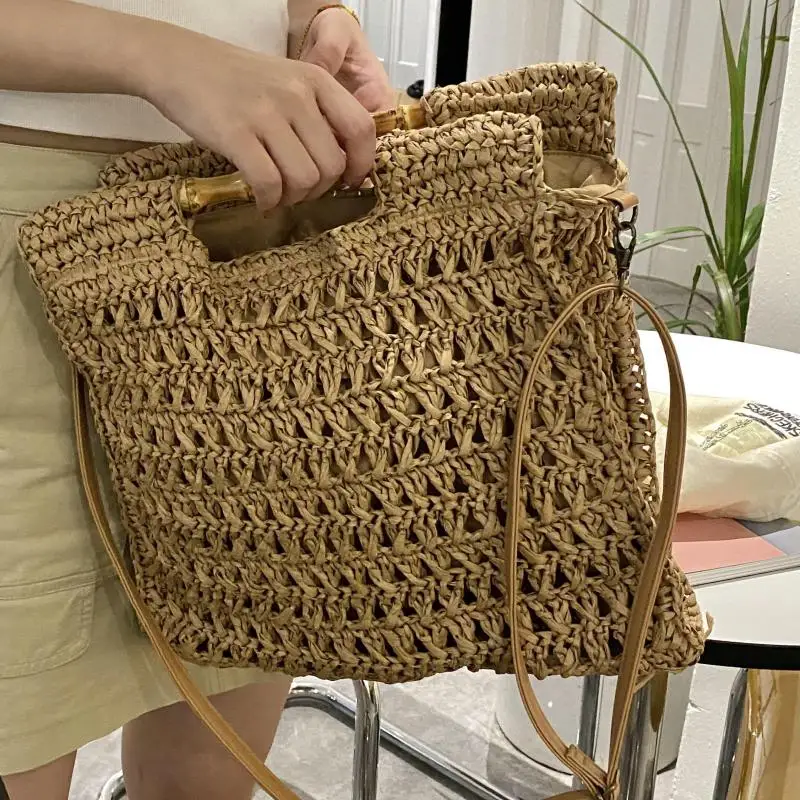 French Fashion New Horizontal Square Straw Woven Handheld Women's Bag 2025 Summer Beach Vacation Large Capacity Beach Bag Trendy
French Fashion New Horizontal Square Straw Woven Handheld Women's Bag 2025 Summer Beach Vacation Large Capacity Beach Bag Trendy