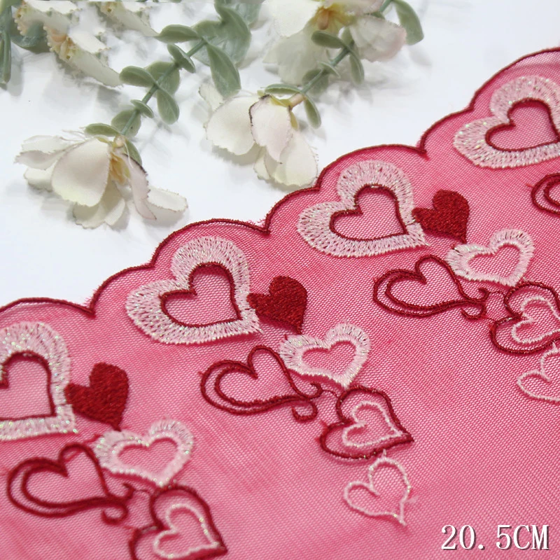 38Yards French Mesh Embroidery Lace Trim with Shiny White Bicolor Love Heart Design for Valentine's Day Clothing Accessories
38Yards French Mesh Embroidery Lace Trim with Shiny White Bicolor Love Heart Design for Valentine's Day Clothing Accessories
