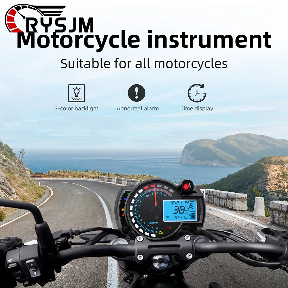 * 12V Universal 7 Color Backlight Motorcycle Speedometer LED Moto Instrument Panel Dashboard for Honda Suzuki Yamaha Kawasaki
* 12V Universal 7 Color Backlight Motorcycle Speedometer LED Moto Instrument Panel Dashboard for Honda Suzuki Yamaha Kawasaki