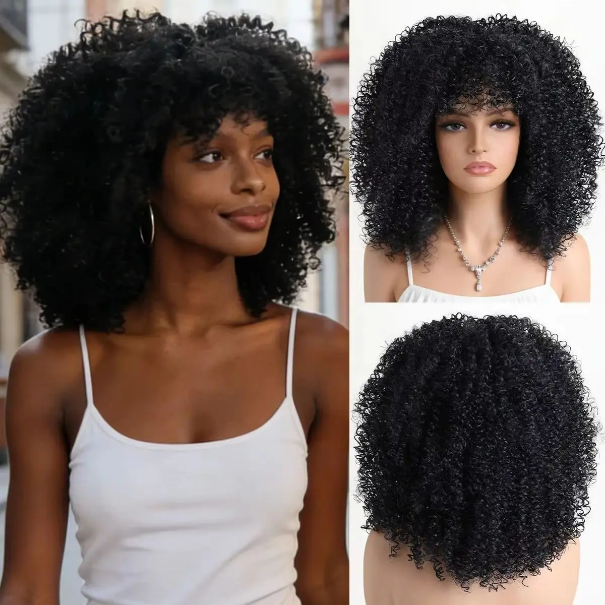 New 16 inch African Curly Wig Strap with Soft and Fluffy Synthetic Fiber for Party Role Playing and Daily Wearing
New 16 inch African Curly Wig Strap with Soft and Fluffy Synthetic Fiber for Party Role Playing and Daily Wearing