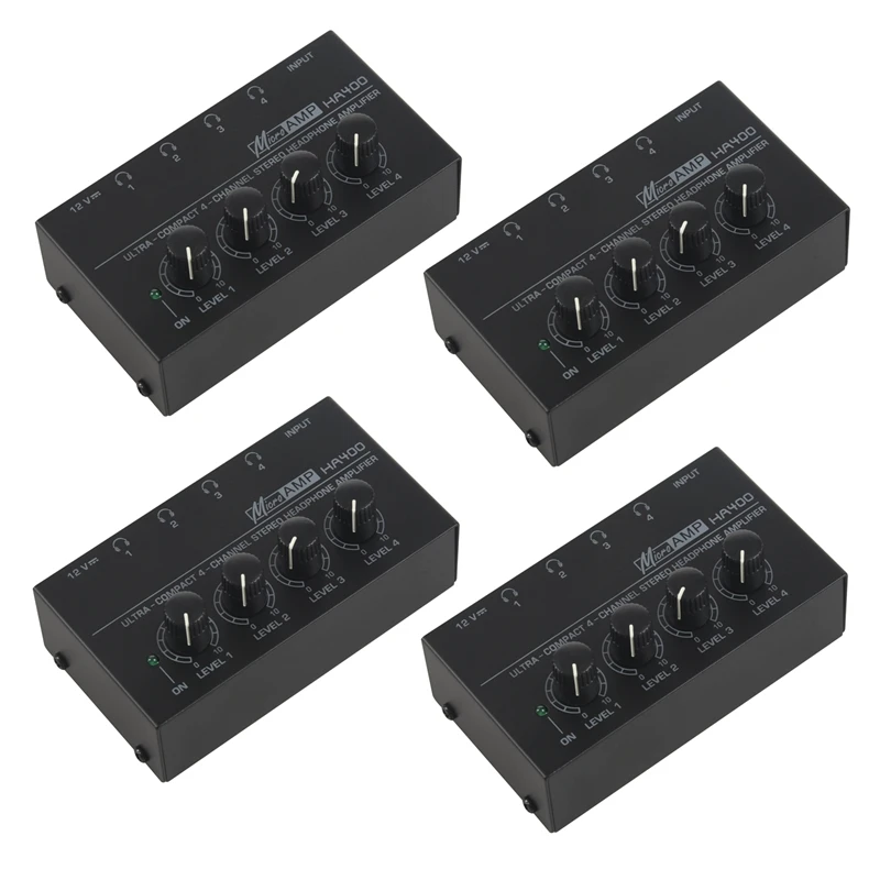 4X EU Plug,Ha400 Ultra-Compact 4 Channels Mini Audio Stereo Headphone Amplifier With Power Adapter Black
4X EU Plug,Ha400 Ultra-Compact 4 Channels Mini Audio Stereo Headphone Amplifier With Power Adapter Black
