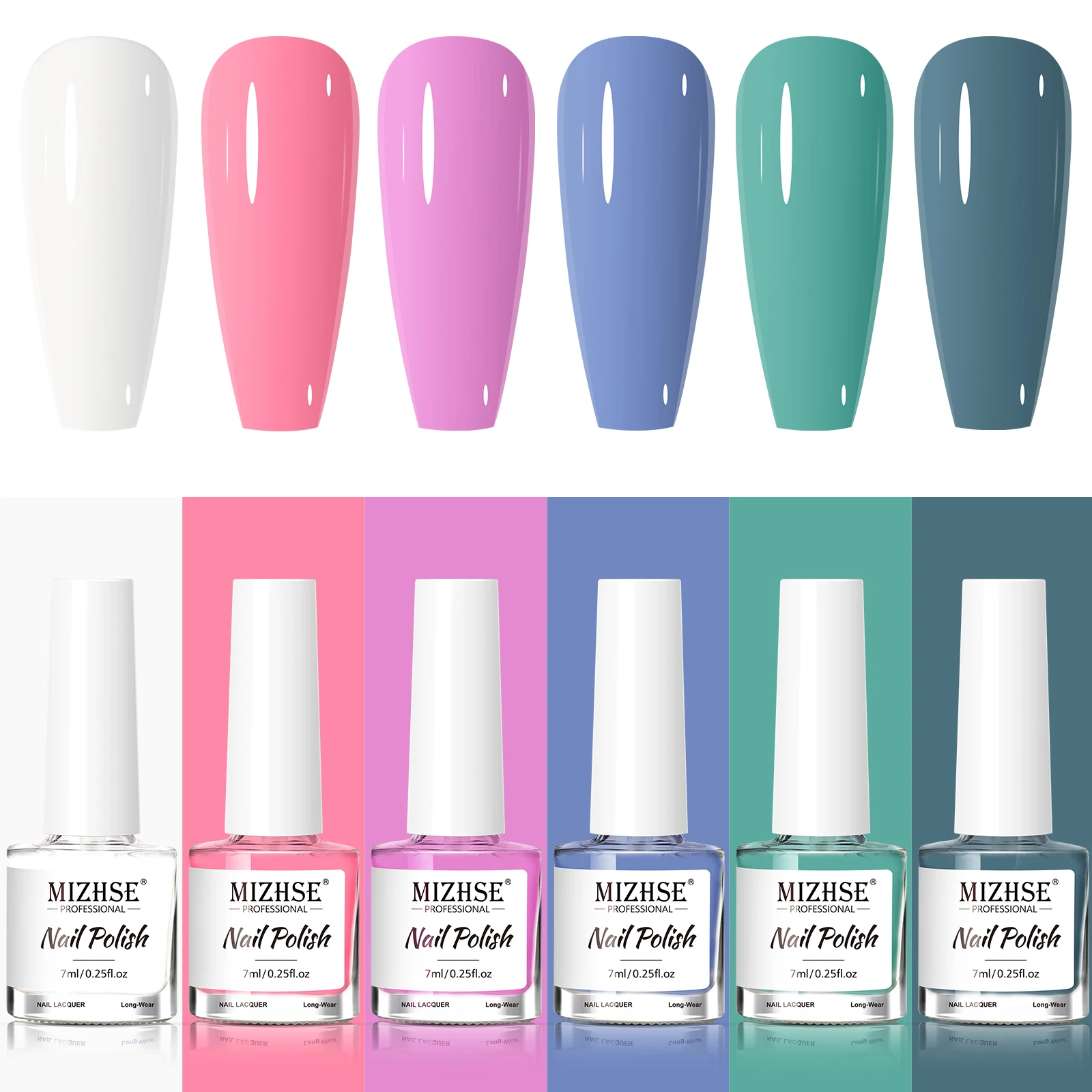 MIZHSE Regular Nail Polish 7ml – Green Pink Blue, Quick-Dry Nail Art for Home DIY, Salon-Quality Water-based Polish for Women
MIZHSE Regular Nail Polish 7ml – Green Pink Blue, Quick-Dry Nail Art for Home DIY, Salon-Quality Water-based Polish for Women