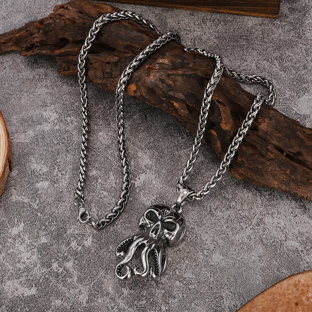Fashion Vintage Skull Octopus Squid Long Hanging Chain Sea Monster Pendant Necklace Punk Style Unisex Multi-purpose Jewelry For
Fashion Vintage Skull Octopus Squid Long Hanging Chain Sea Monster Pendant Necklace Punk Style Unisex Multi-purpose Jewelry For