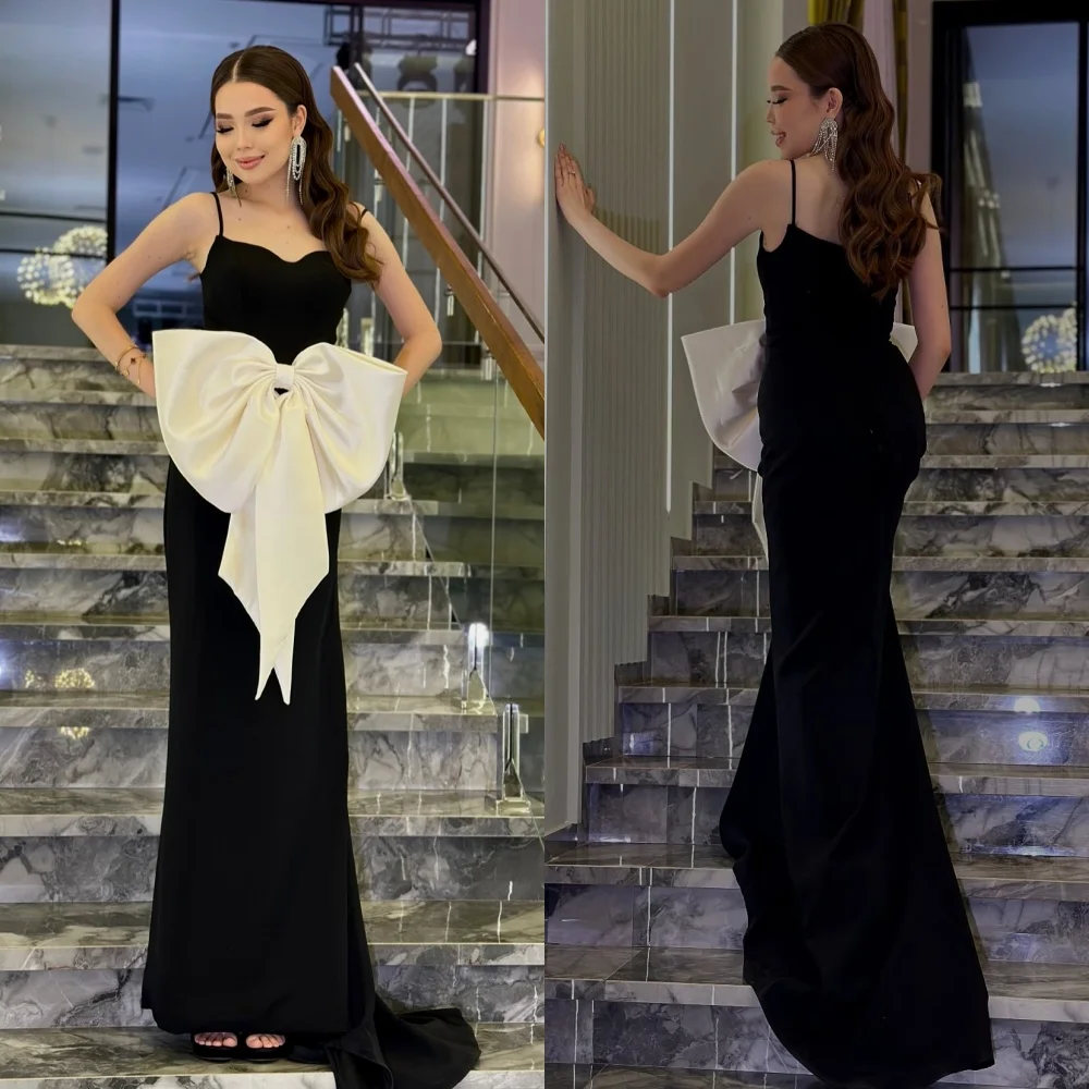 Customized Modern Style Matching Jersey Bow Pleat Mermaid Spaghetti strap Long Dresses Bespoke Occasion Dresses Sizes Available
Customized Modern Style Matching Jersey Bow Pleat Mermaid Spaghetti strap Long Dresses Bespoke Occasion Dresses Sizes Available