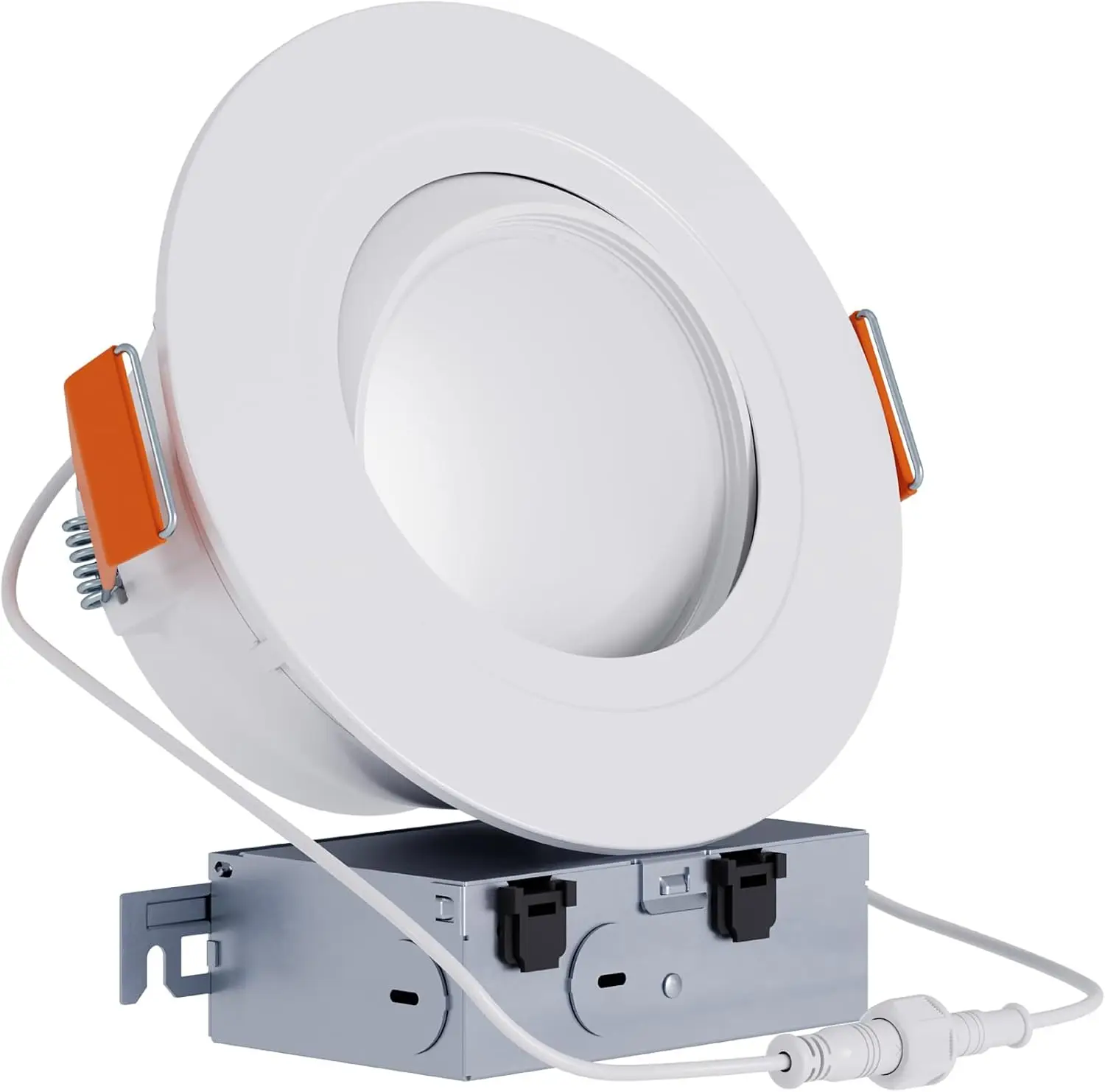 RA 6-Inch Canless LED Downlight, Adjustable Gimbal, Dim-to-Warm, Selectable Color Temp & Lumens